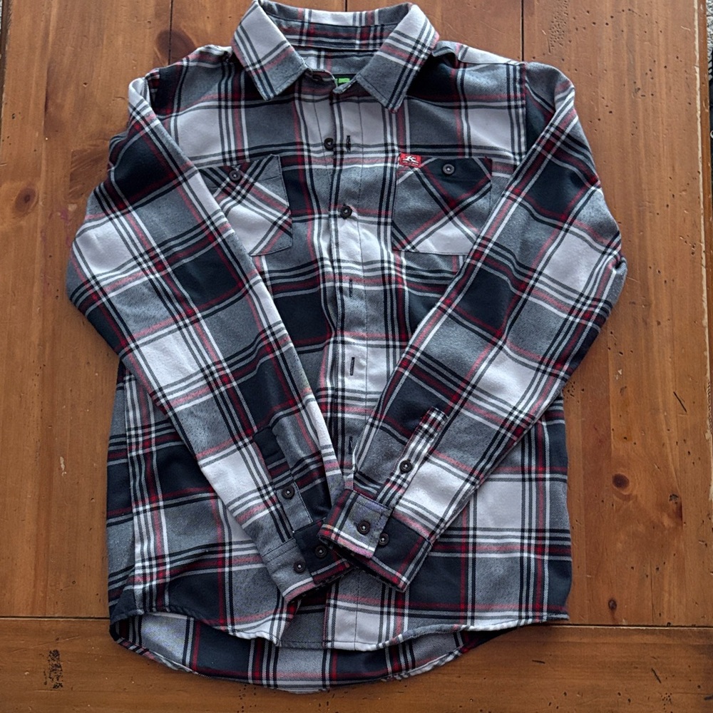 DIXXON Black and White Plaid Kids Button Down Shirt